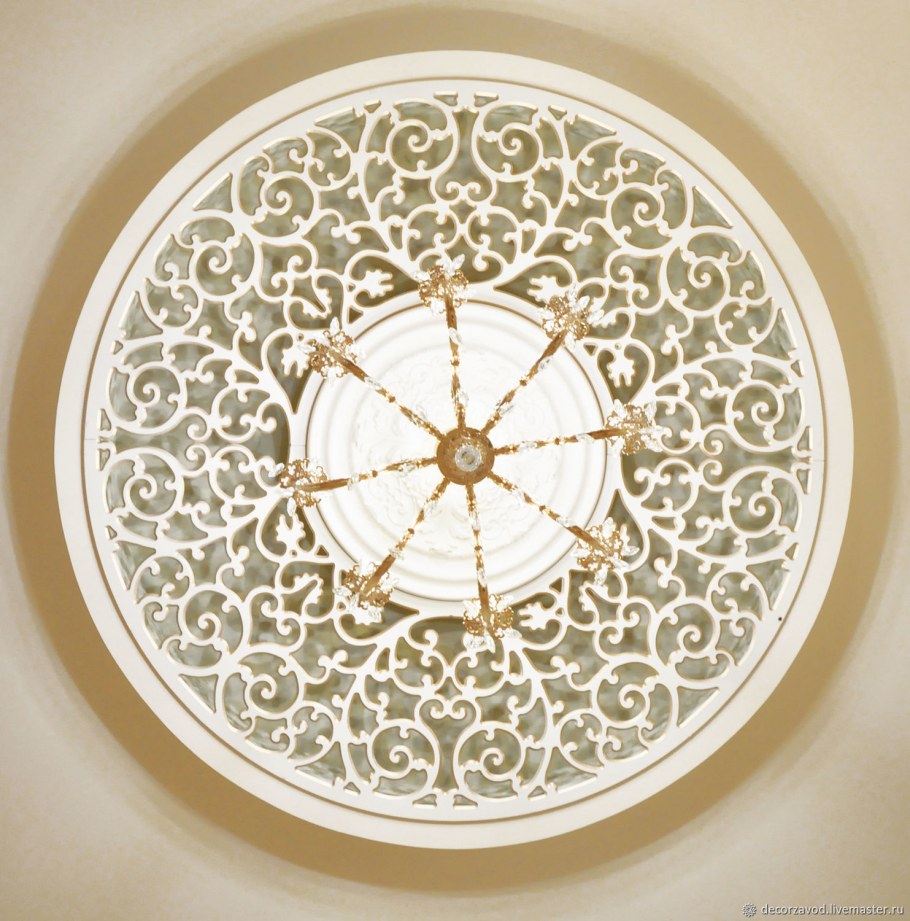 Декоративные резные панели на потолке