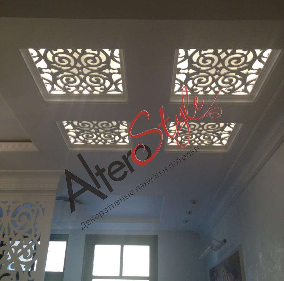 Декоративный резной потолок