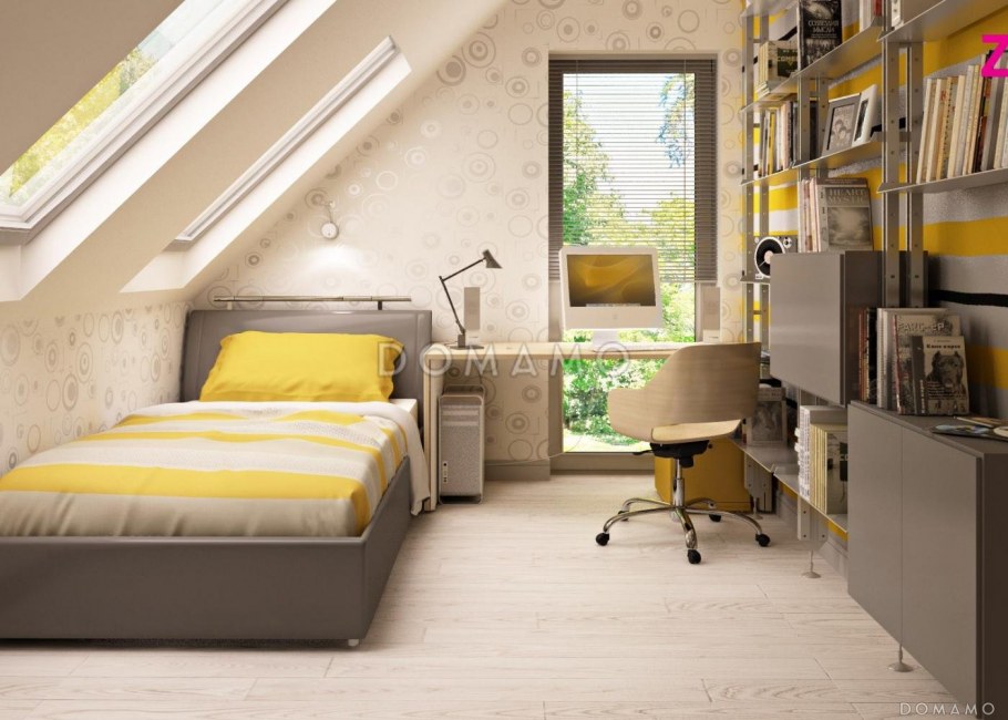 Мансардные комнаты для подростков