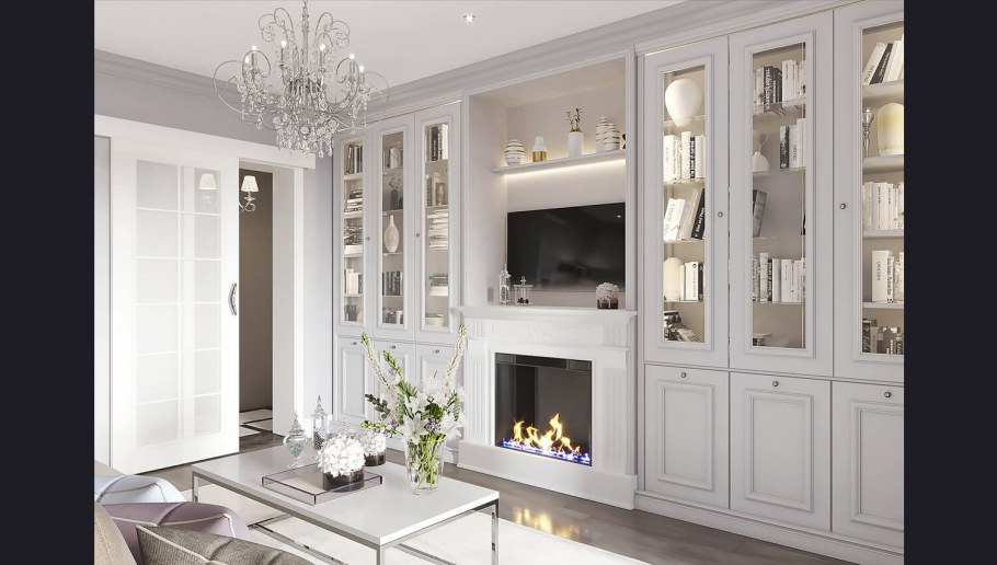 Белый камин Неоклассика Неоклассика