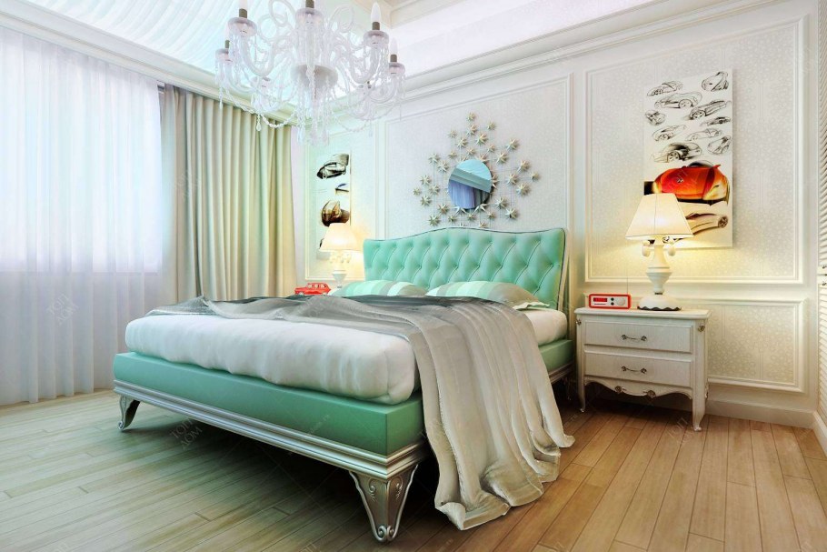 Спальня Неоклассика зеленые оттенки