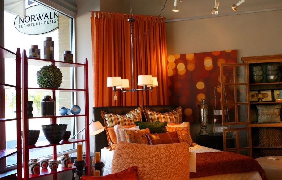 Оранжевые предметы интерьера