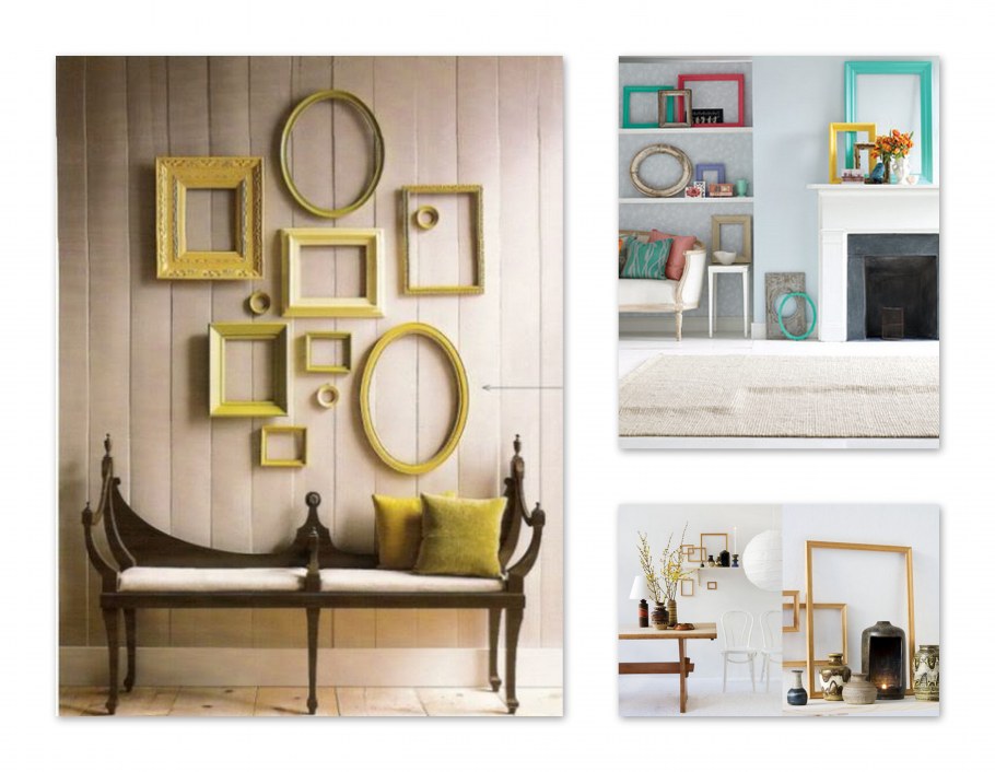 Пустые рамки в интерьере