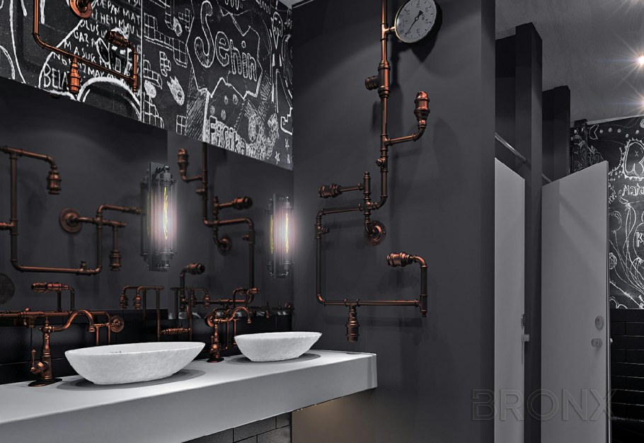 Душевая в стиле лофт