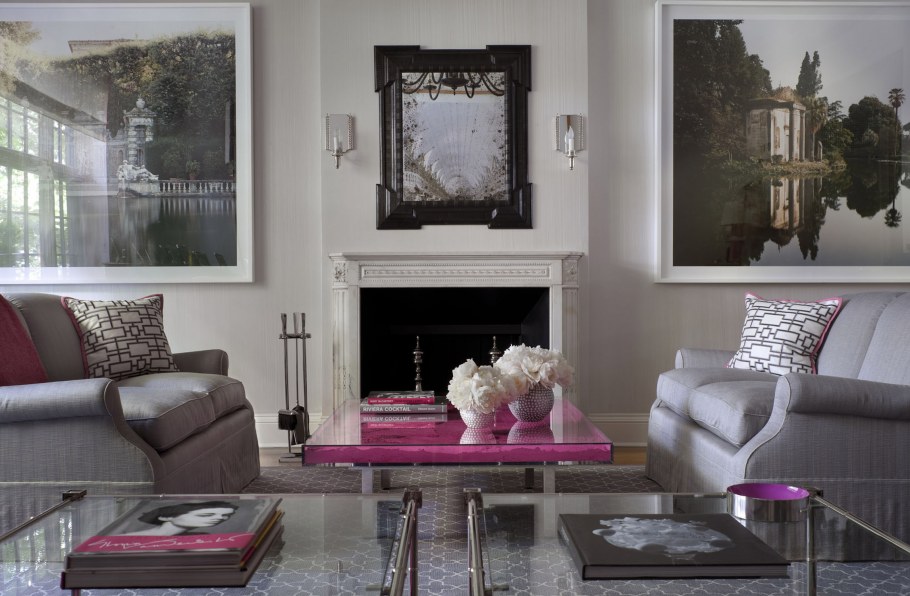 Розовые акценты в интерьере