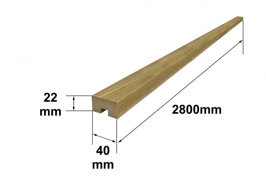 Рейка Баффель дуб шпонированный 40х40