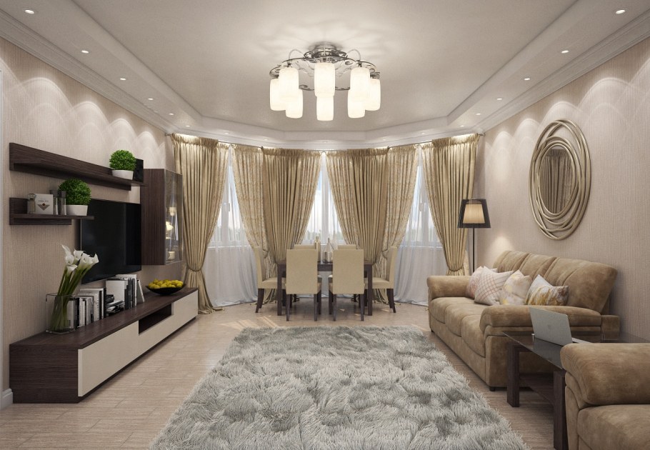 Яркая гостиная Неоклассика