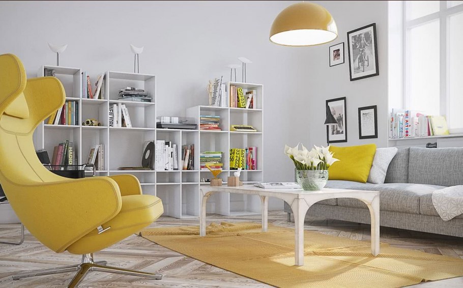 Яркое кресло в интерьере