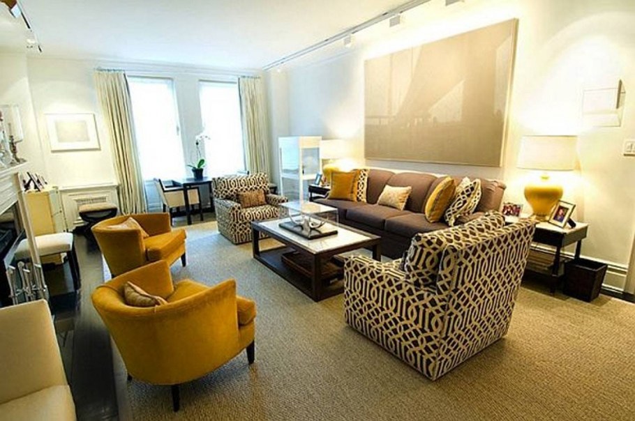 Желтое кресло в интерьере