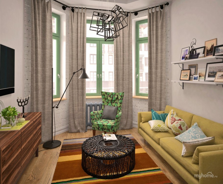 Спальня с эркерным окном