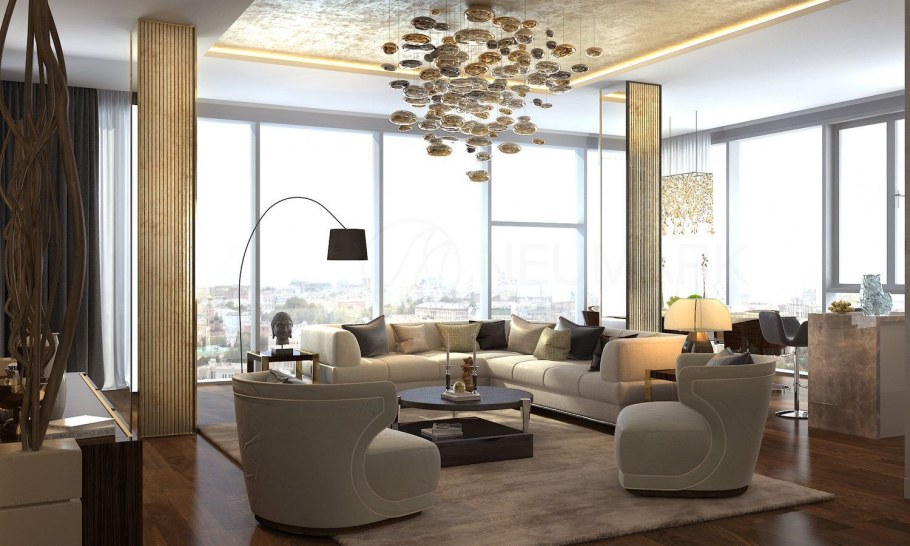 Гостиная в стиле лакшери