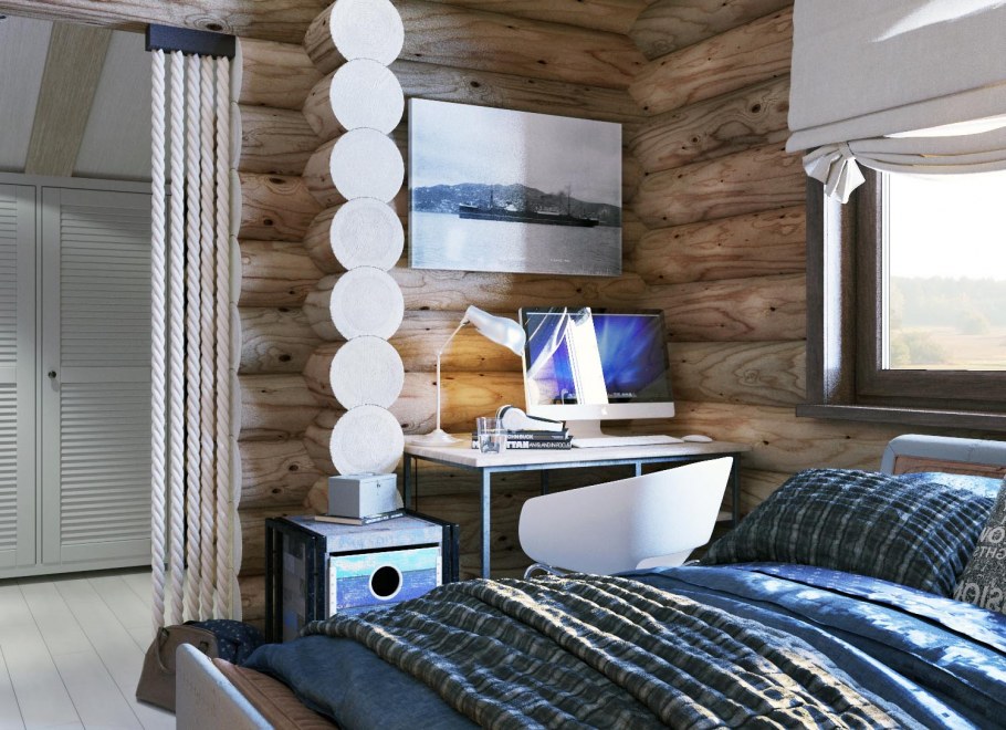 Кухня в стиле Скандинавия бирюза