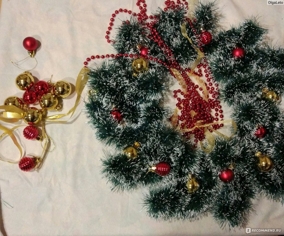 Новогодние композиции из мишуры своими руками