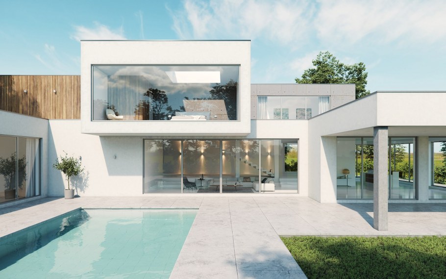 Загородный дом в стиле хайтек