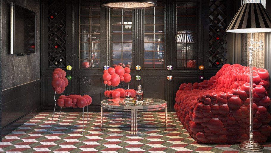 Красные акценты в интерьере