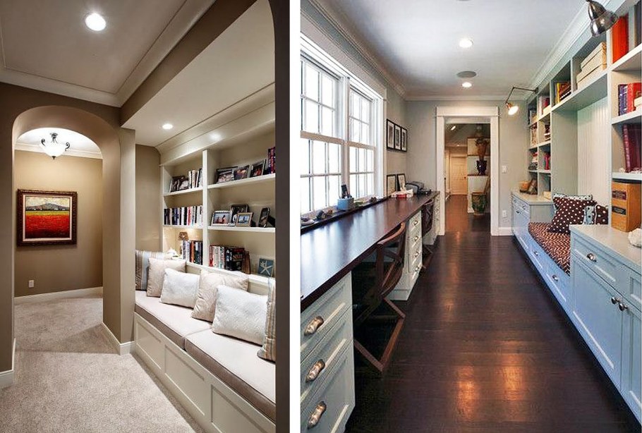 Интерьер длинной узкой комнаты