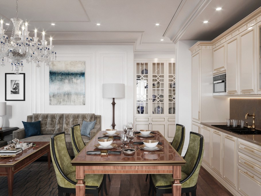 Нео Классик интерьер в маленькой квартире