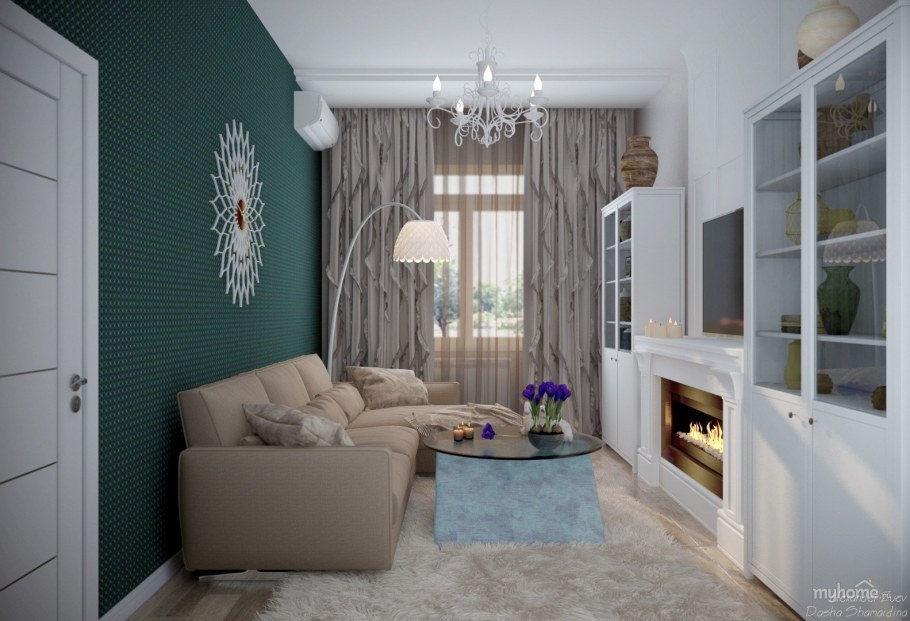 Гостиная в хрущевке в стиле Неоклассика