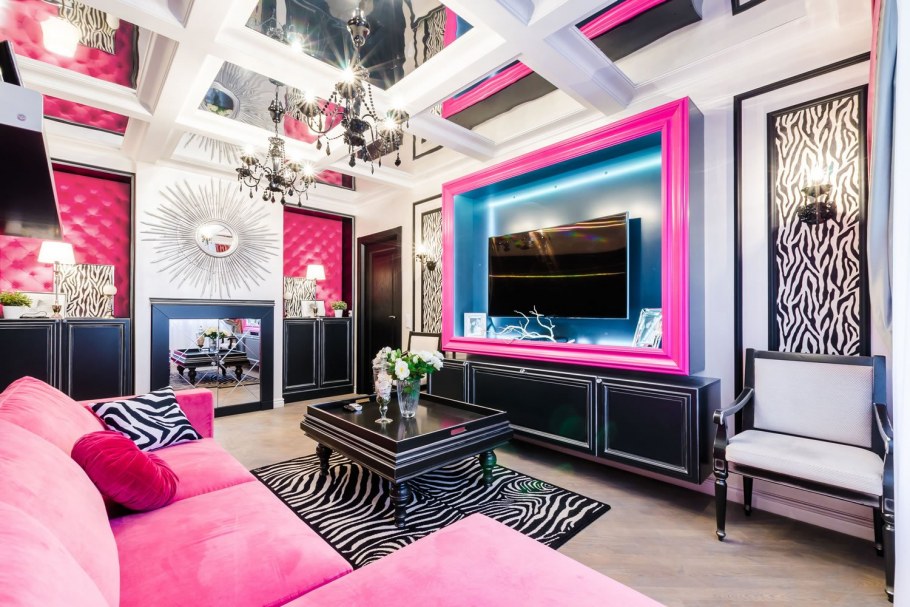 Гостиная комната в стиле арт деко