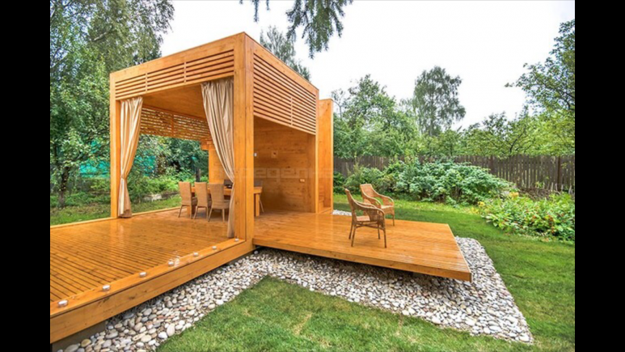 Современные деревянные беседки