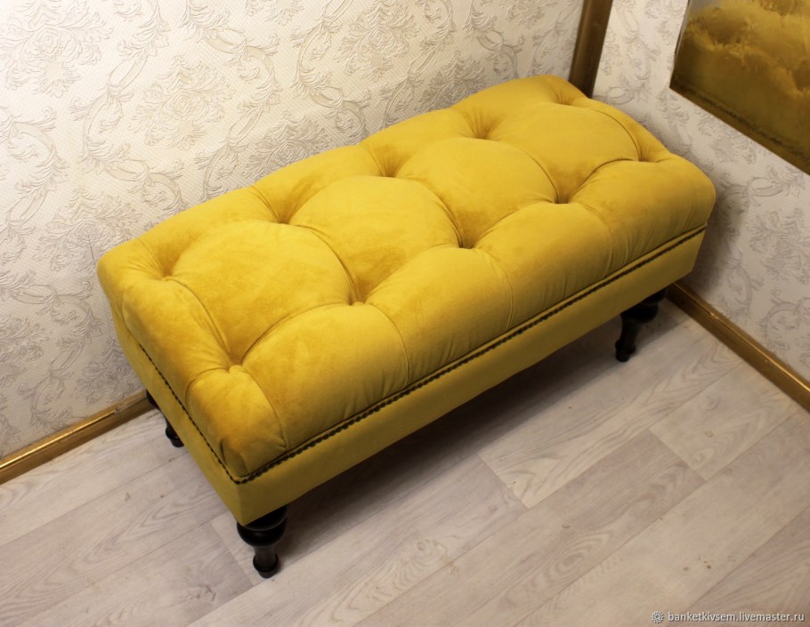 Банкетка смарт Вельвари Yellow