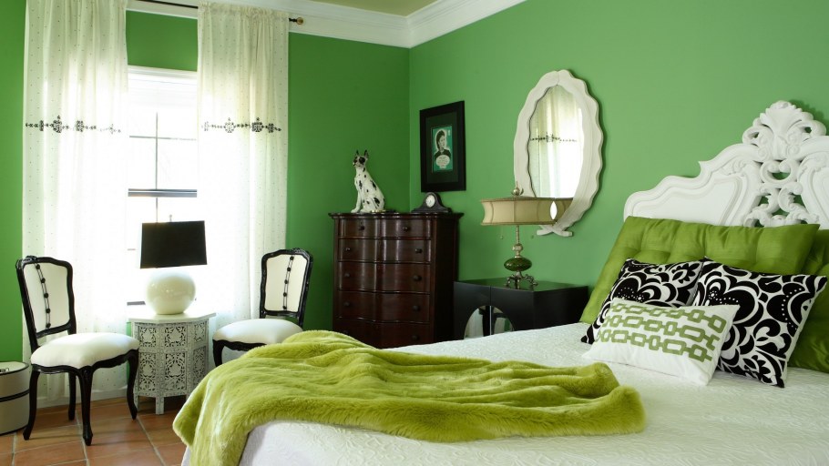 Светло салатовый цвет стен