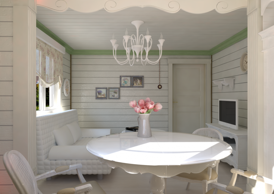 Вагонка в интерьере Прованс