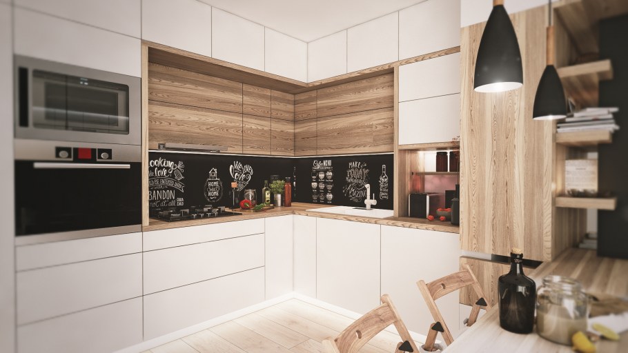 Стеновая панель для кухни под дерево