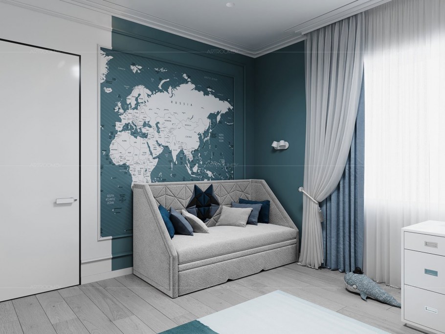 Интерьер квартиры в холодных тонах