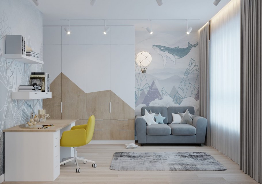 Спальня с балконом в стиле Минимализм