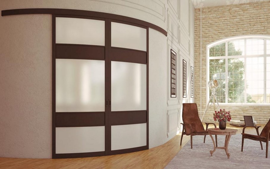 Радиусные раздвижные двери межкомнатные