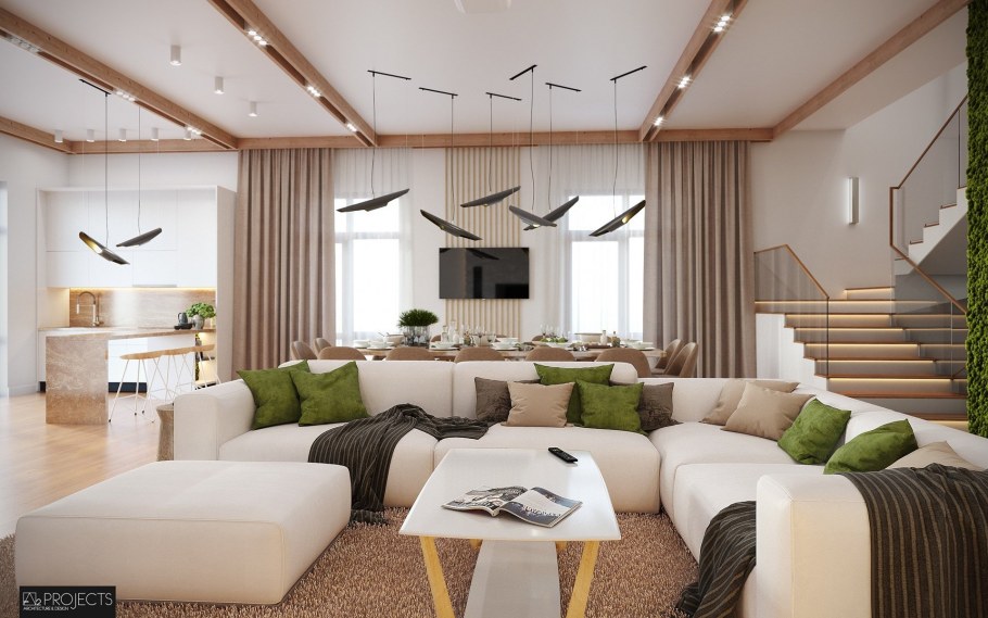 Кухня-гостиная 22м2 эколофт