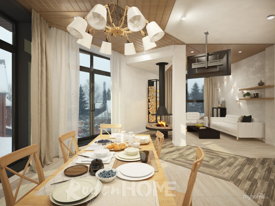 Кухня-гостиная эко Минимализм