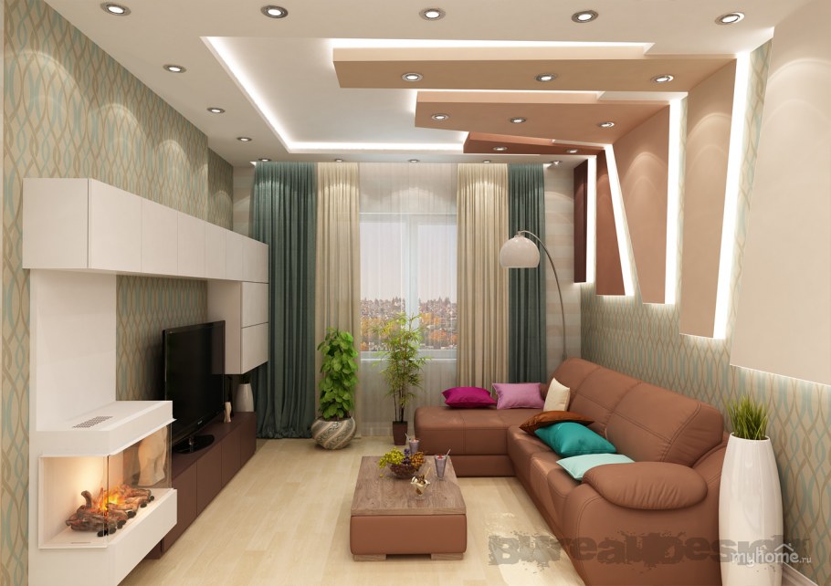 Проходная гостиная с балконом