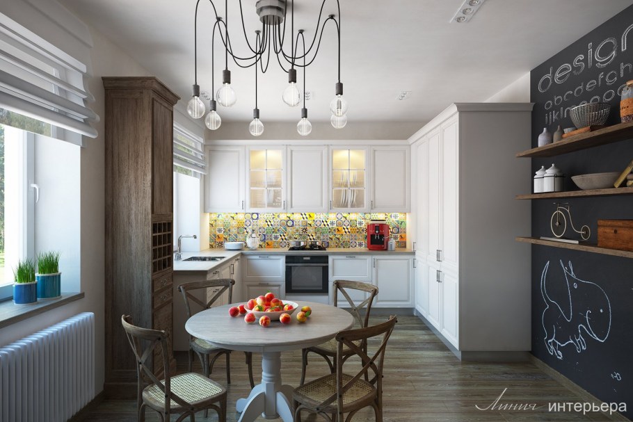 Кухня с элементами лофта в интерьере