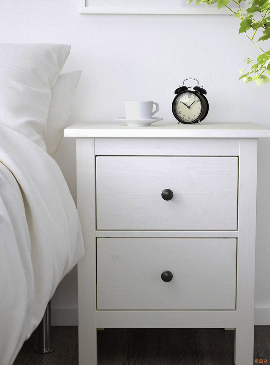 Hemnes ХЕМНЭС комод с 2 ящиками, белая морилка54x66 см