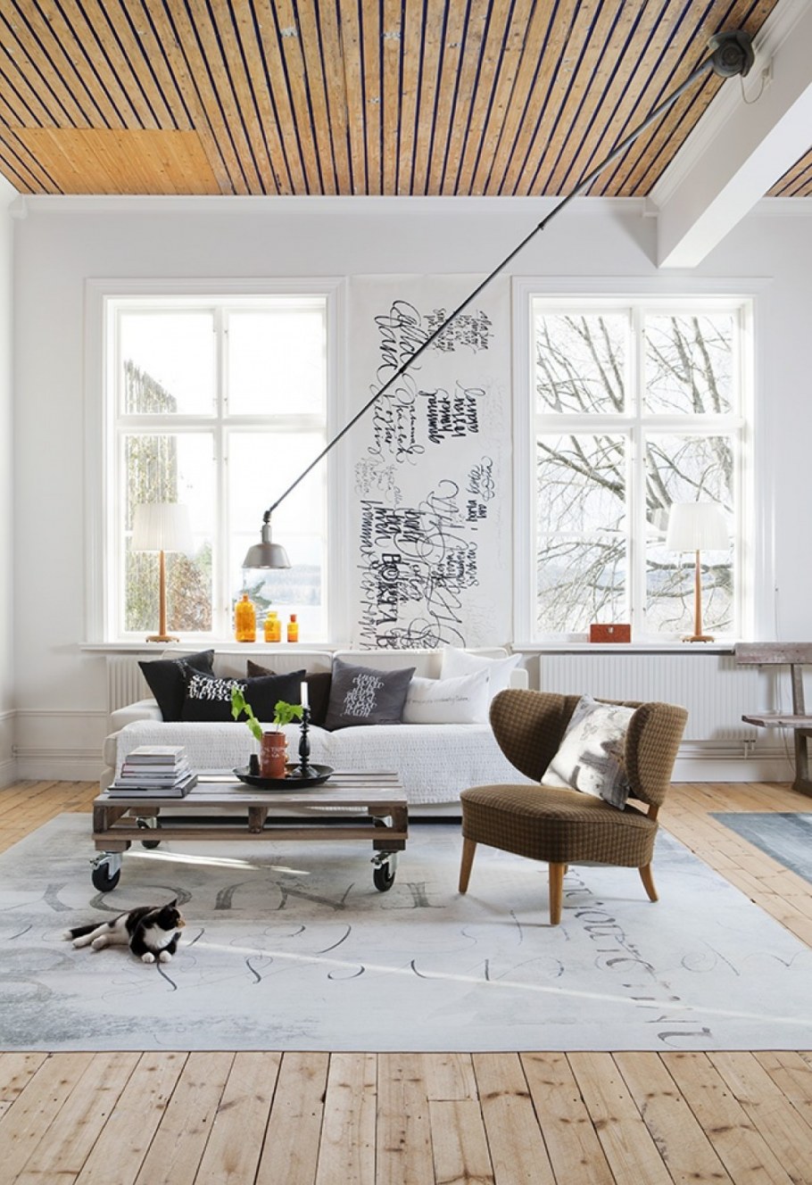 Потолок в скандинавском интерьере