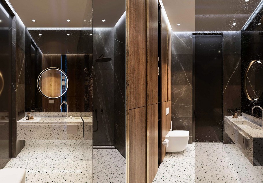 Санузел в коричневых тонах