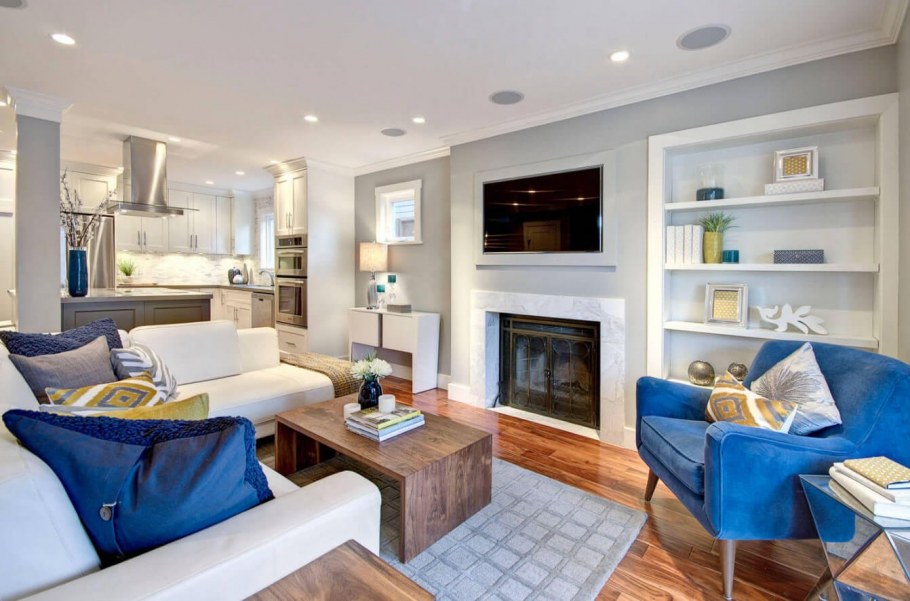 Интерьер с синими акцентами