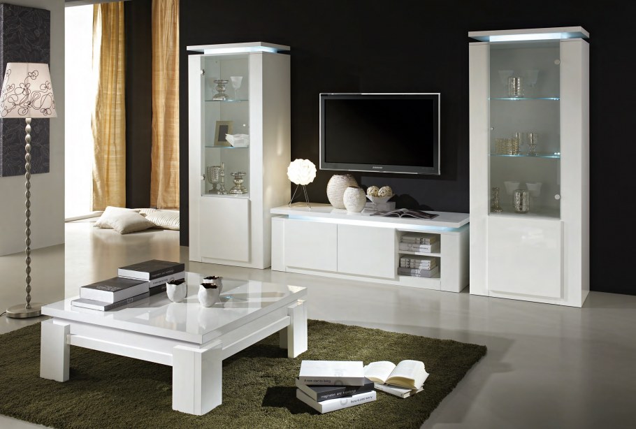 Витрина белая в гостиную Модерн