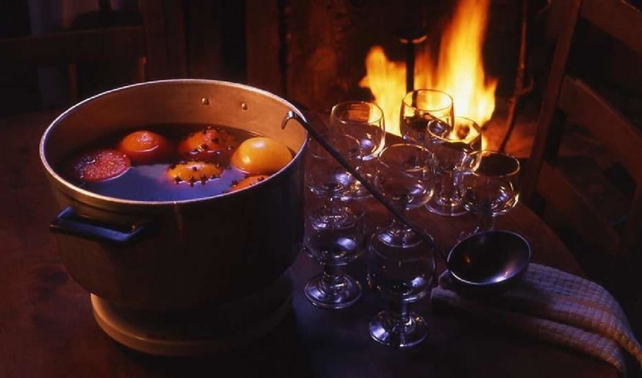 Осень глинтвейн камин