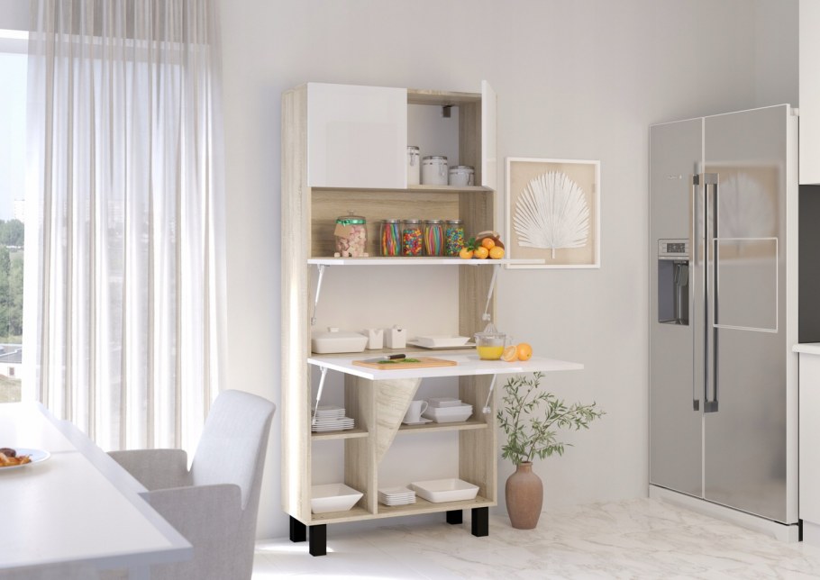 Шкаф компьютерный стол трансформер дуб сонома