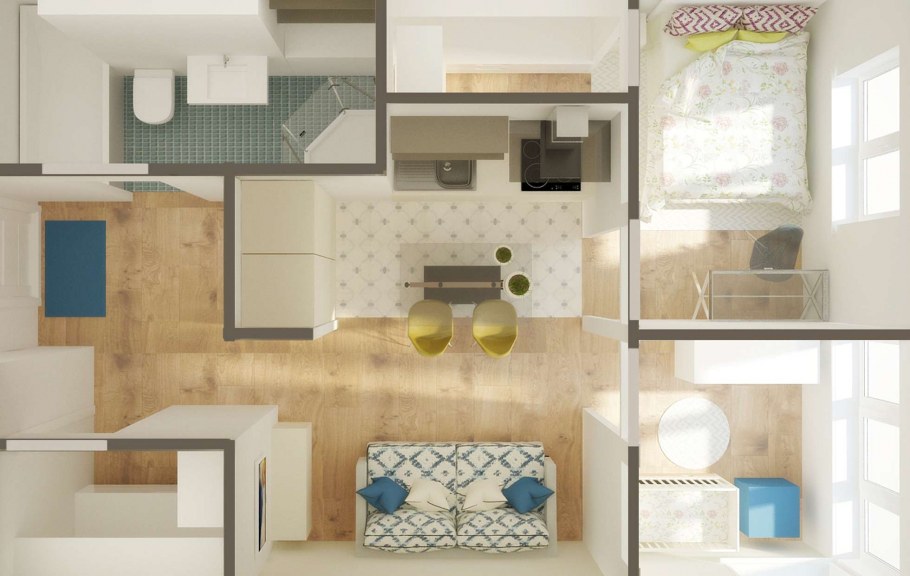 Планировка из однокомнатной в двухкомнатную