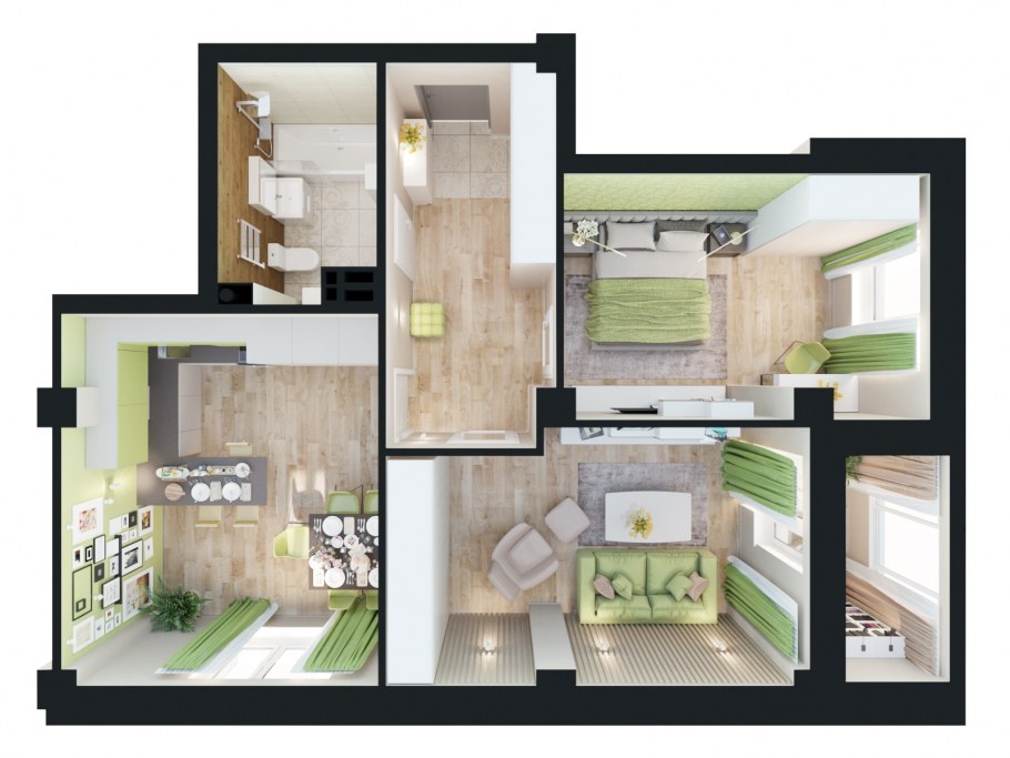 Перепланировка однушки в двушку 40 кв