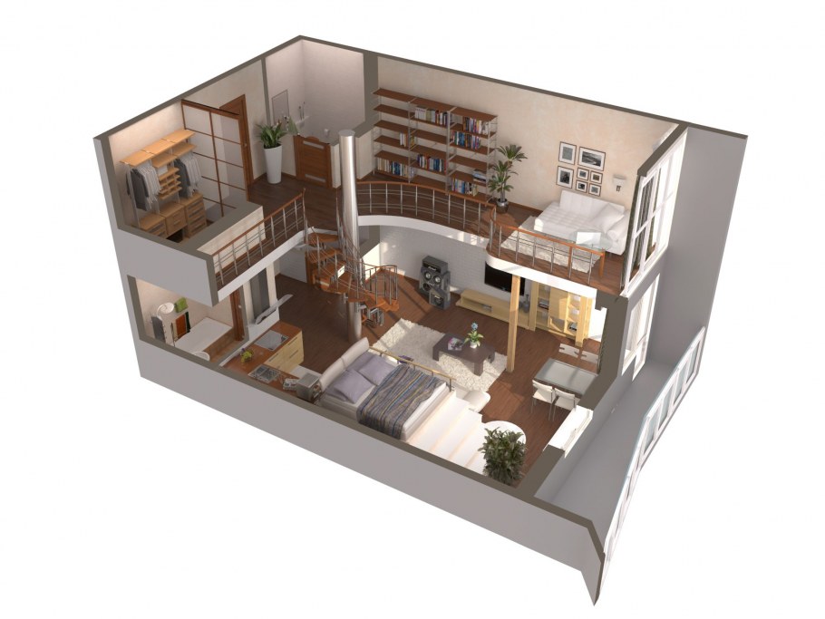 План двухуровневой квартиры