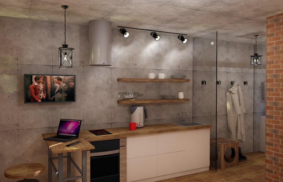 Интерьер отеля в стиле лофт