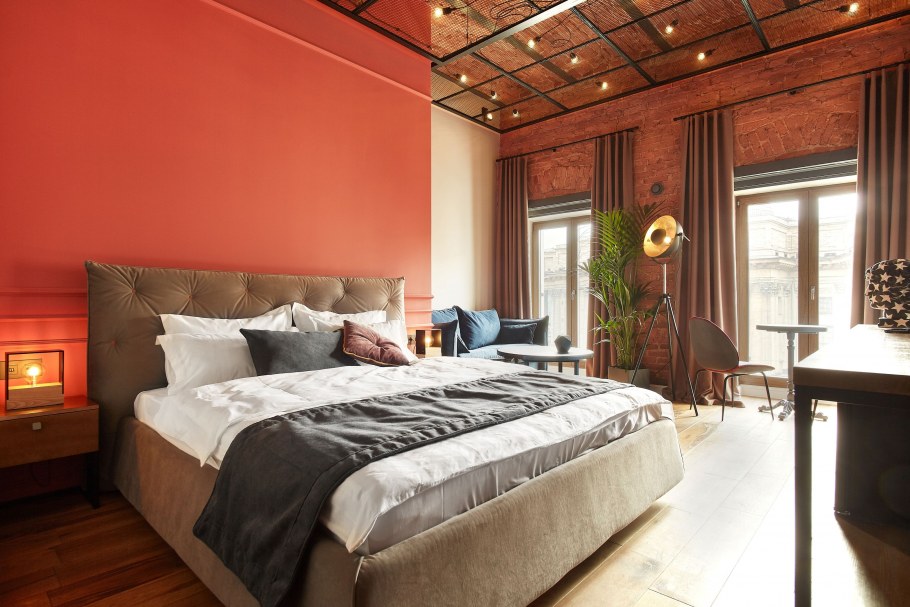 Спальня лофт изумруд