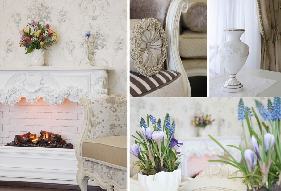 Интерьер гостиной в стиле шебби Шик