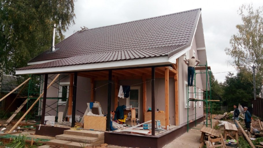 Крыша веранды пристроенной к дому