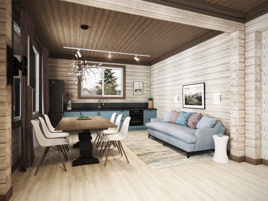 Идеи интерьера дома из профилированного бруса